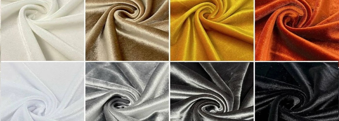 Çeşitli Renklerde Kadife Kumaşlar
